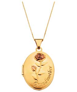 9ct Gold and Silver Grandmother Oval Locket Pendant