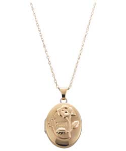 9ct Gold and Silver Oval Mum Locket