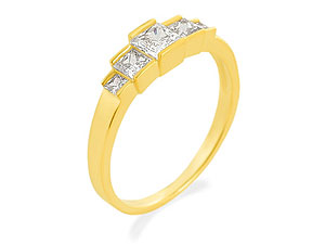 9ct gold and Stepped Cubic Zirconia Ring 186207-J