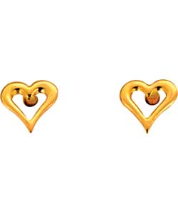 9ct Gold Andralok Heart Stud Earrings