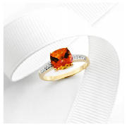 9ct Gold Azotic Topaz and Diamond Ring J