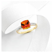 9ct Gold Azotic Topaz and Diamond Ring L