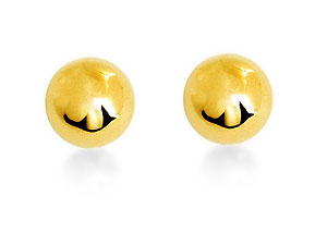 9ct Gold Ball Earrings 7mm - 070287