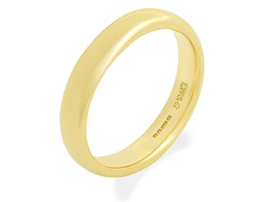 9ct gold Barrel-Shaped Court Grooms Wedding Ring