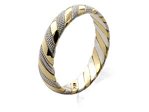 9ct Gold Bead And Stripes Brides Wedding Ring
