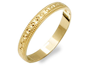 9ct gold Beaded Edge Brides Wedding Ring 181641-J