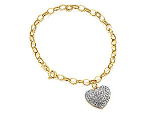Belcher Bracelet with Crystal Heart