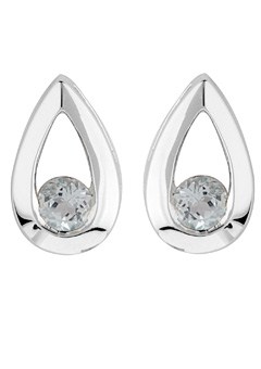 9ct Gold Blue Cubic Zirconia Set Earrings