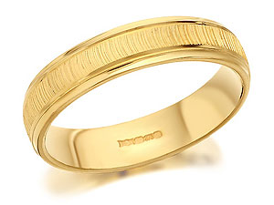 9ct Gold Brides Diamond Cut Wedding Ring 4mm -