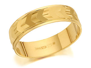 9ct Gold Brides Diamond Cut Wedding Ring 5mm -