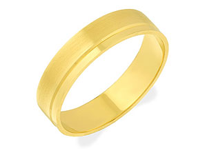 9ct gold Brushed Finish Grooms Wedding Ring 184249