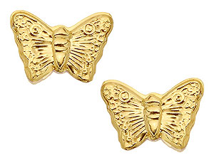 9ct Gold Butterfly Earrings 8mm - 070278