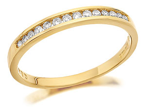 9ct Gold Channel Set Diamond Half Eternity Ring