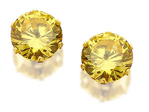 9ct Gold Citron Yellow Cubic Zirconia Solitaire
