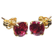 9ct Gold Created Ruby Earrings - Birthstone for