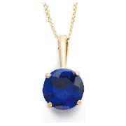 9ct Gold Created Sapphire Pendant