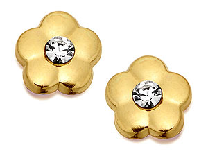 9ct Gold Crystal Flower Andralok Earrings - 073916