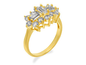 9ct gold Cubic Zirconia Cluster Ring 186527-N