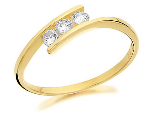 9ct Gold Cubic Zirconia Crossover Ring - 186216