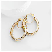 9ct Gold Cubic Zirconia Oval Hoops