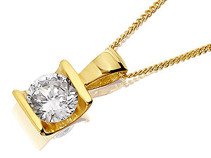 9ct Gold Cubic Zirconia Pendant and Chain 186942