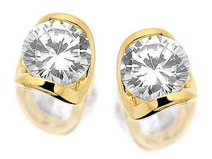 9ct Gold Cubic Zirconia Solitaire Earrings 5mm