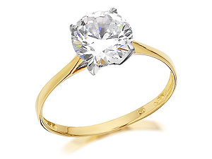 simple solitaire cubic zirconia 14 kt gold ring