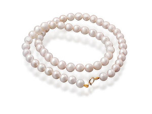 9ct Gold Cultured Pearl Necklace 6mm Pearls -