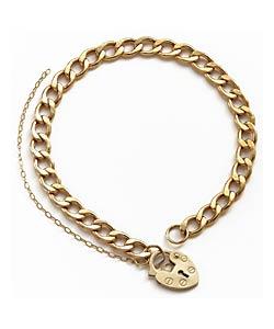 9ct gold Curb and Padlock Bracelet
