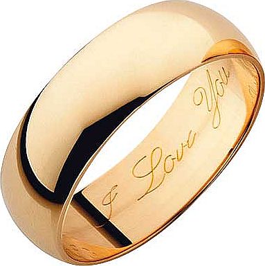 9ct Gold D-Shape Wedding Ring with High Dome - 6mm