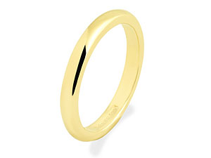 9ct Gold D Shaped Brides Wedding Ring 2.5mm -