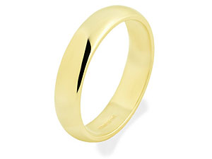 9ct Gold D Shaped Brides Wedding Ring 4mm -