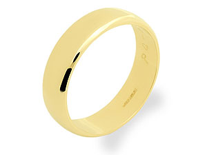 9ct Gold D Shaped Brides Wedding Ring 5mm -