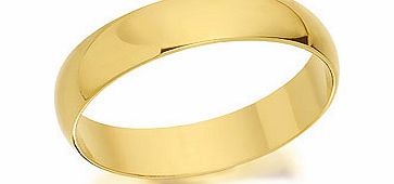 9ct Gold D Shaped Heavyweight Wedding Ring 5mm