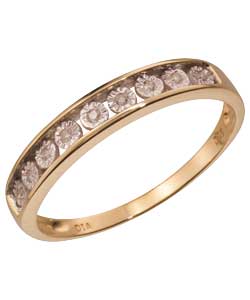 9ct Gold Diamond 1/2 Carat Look Channel Set Eternity Ring