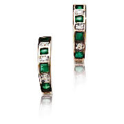 Diamond And Emerald J-Hoop Earrings