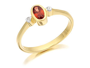 9ct Gold Diamond And Garnet Birthstone Ring