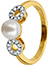 9ct gold Diamond and pearl ring
