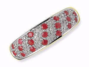 9ct gold Diamond and Ruby Half Eternity Ring 048227-L