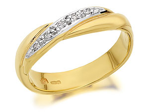 9ct Gold Diamond Brides Wedding Ring 4mm - 184465