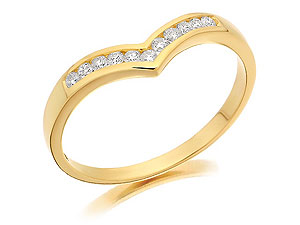 9ct gold Diamond Channel Set Wishbone Ring 048073-J