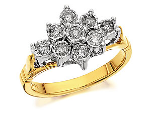 9ct Gold Diamond Cluster Ring 0.33ct - 049281