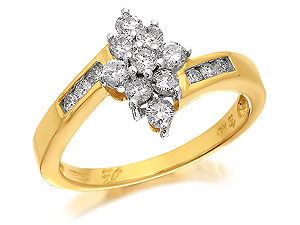 9ct Gold Diamond Cluster Ring 0.5ct - 049305