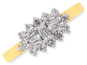 9ct gold Diamond Cluster Ring 046056-Q