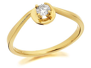 9ct Gold Diamond Curl Ring 15pts - 045115