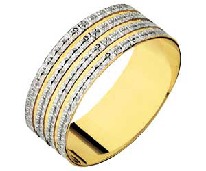9ct Gold Diamond Cut 4 Row Sparkle Ring