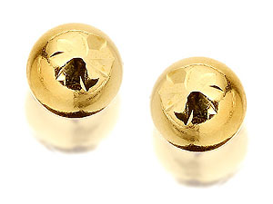 9ct Gold Diamond Cut Ball Earrings 5mm - 070101