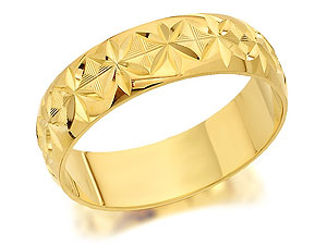 9ct Gold Diamond Cut Brides Wedding Ring 5mm -