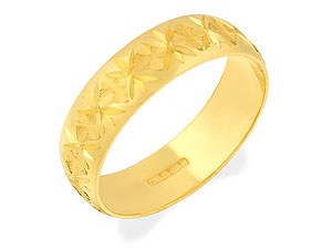 9ct gold Diamond-Cut Brides Wedding Ring