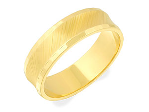 9ct gold Diamond-Cut Edge Grooms Wedding Ring